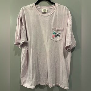 Comfort Colors Ron Jon Short Sleeve Pocket Tee Pink Size XL